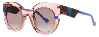 Face À Face Face A Face Round Acetate Sunglasses 48-25-142 In 1124 - Transparent Caramel / Brown Gradient