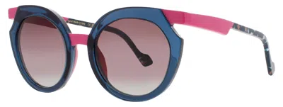 Face À Face Face A Face Round Acetate Sunglasses 50-21-142 In Blue