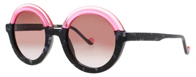 Face À Face Face A Face Round Acetate Sunglasses 51-24-142 In 2180 - Rose Flu Transparent / Brown Gradient