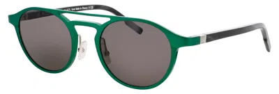 Face À Face Face A Face Round Metal Sunglasses 49-21-144 In Green