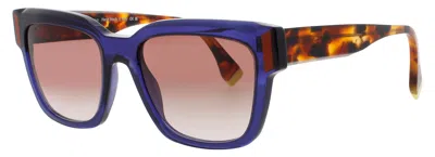Face À Face Face A Face Square Acetate Sunglasses 55-19-141 In 008 - Ink Blue / Brown Gradient