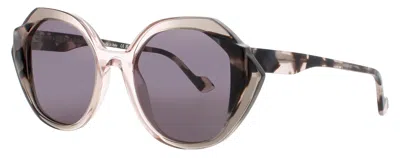 Face À Face Face A Face Stella 1 Round Sunglasses 51-20-142 In 7017 - Gradient Pink To Grey / Smoke