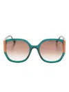 Face À Face Sunset 1 Round-frame Sunglasses In Green
