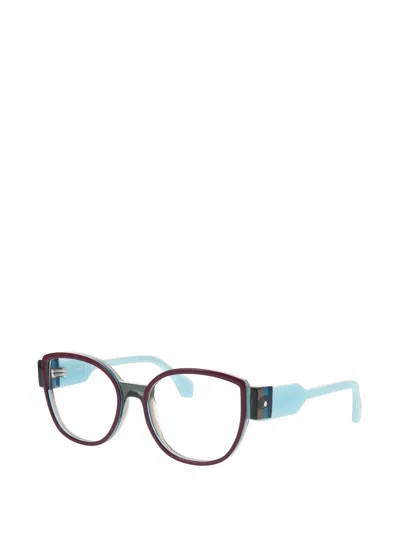 Face À Face Wide1 Geometric-frame Glasses In Blue