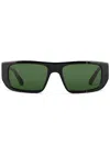 Face Hide Broken Vision Black Glasses  In Green