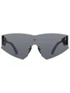 Face Hide Futuristic Black Acetate Sunglasses With Oversized Lenses In Black