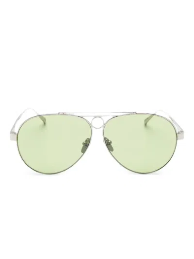 Face Hide Hunter Pilot-frame Sunglasses In Silver