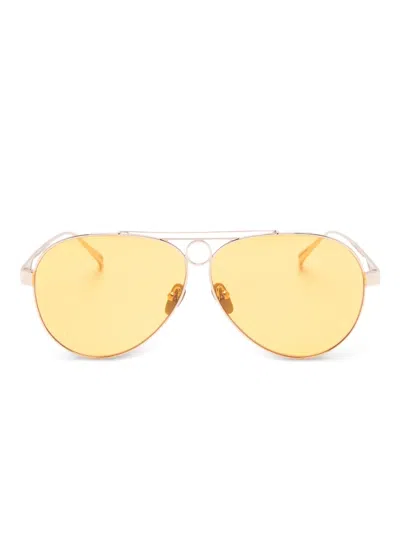 Face Hide Hunter Pilot Sunglasses In Gold