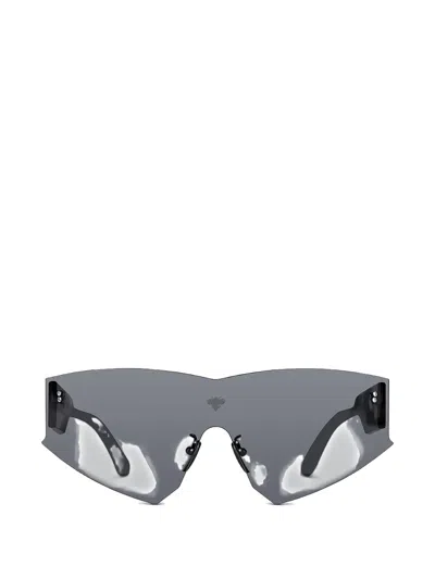 Face Hide Vertigo Futuristic-shape Logo-detail Sunglasses In Black