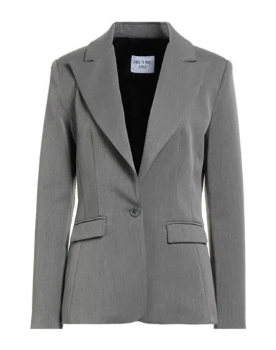 Face To Face Style Woman Blazer Grey Size 8 Pes, Viscose, Elastane