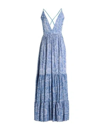 Face To Face Style Woman Maxi Dress Blue Size 6 Viscose