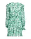 Face To Face Style Short Dresses In Green