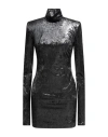 Face To Face Style Woman Mini Dress Silver Size 8 Pes, Elastane In Black