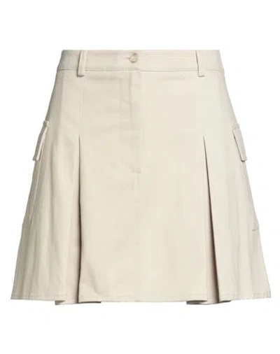 Face To Face Style Woman Mini Skirt Beige Size 8 Cotton, Elastane