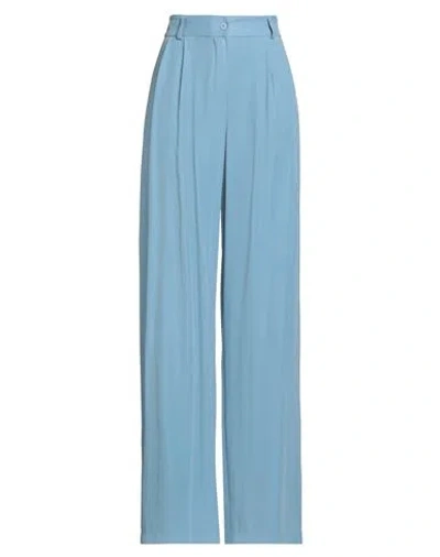 Face To Face Style Woman Pants Light Blue Size 8 Viscose, Polyester