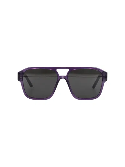 Facehide Aviator Sunglasses With Bridge Detail In Violet