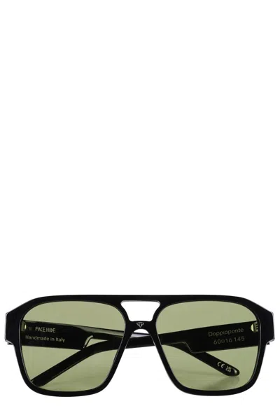 Facehide Double Bridge Glasses - Black Temple