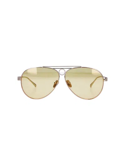 Facehide Gold-tone Metal Teardrop Sunglasses With Tinted Lenses