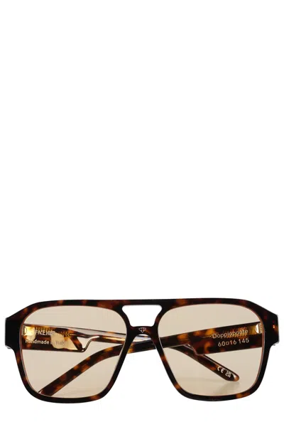 Facehide Face.hide Havana Double Bridge Glasses - Havana Temple