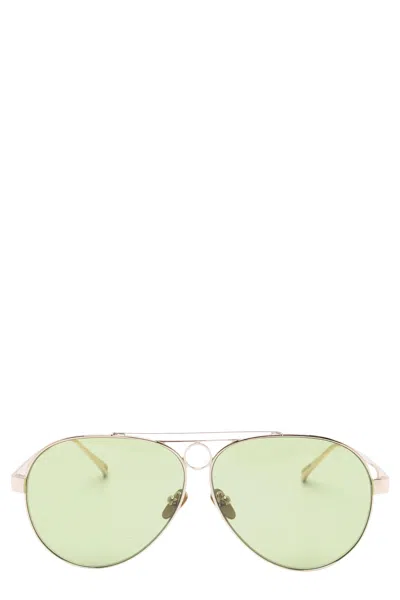 Facehide Hunter Gold Frame Green Lens Sunglasses In Grey