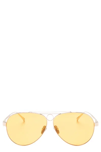 Facehide Hunter Teardrop Gold Frame Orange Lens Sunglasses In Multi