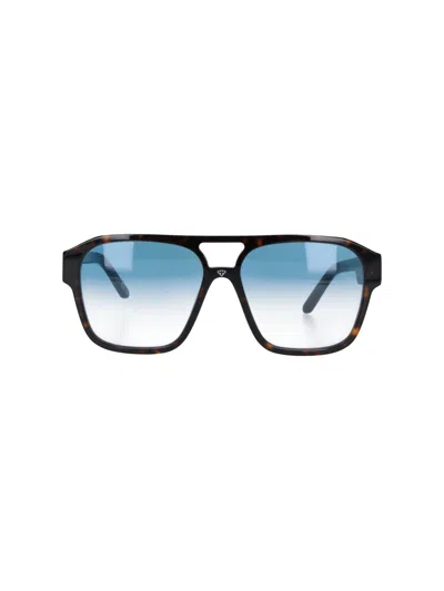 Facehide Oversized Square Sunglasses In Blue