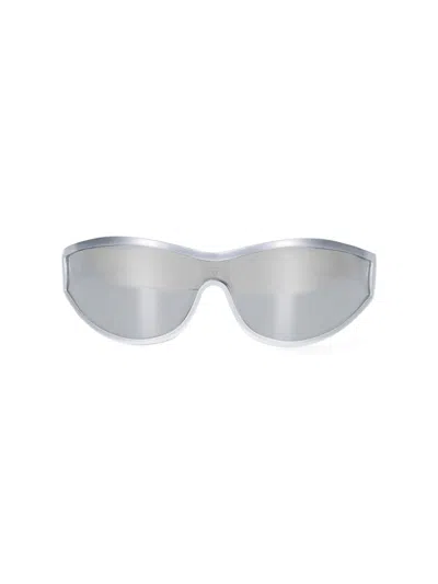 Facehide Shield Sunglasses In Silver