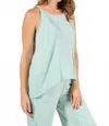 Faceplant Dreams Bamboo Tulip Tank In Aqua In Blue