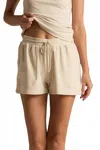 Faceplant Dreams Soft Collection Lounge Shorts In Oatmeal In White