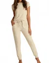 Faceplant Dreams Soft Jogger Pants In Oatmeal In White