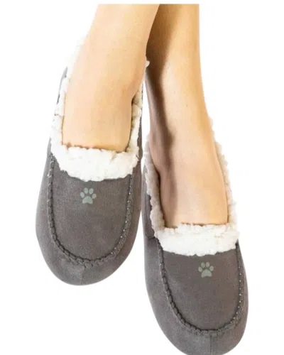 Faceplant Dreams Women's Dog Paw Slipper In Grey In Gray