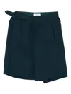 Facetasm Belted Asymmetrical Shorts In Blue