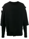 Facetasm Destroyed Double T-shirt In Black