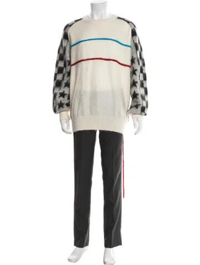 Pre-owned Facetasm Graphic Print Crew Neck Pullover In Neutrals