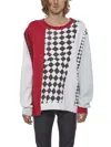 Facetasm Checkered Crew-neck Sweatshirt In Red