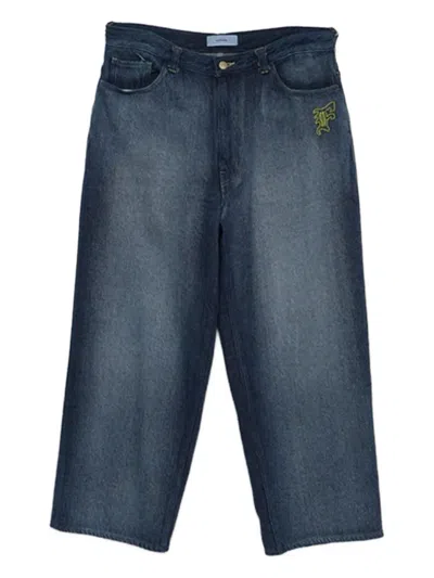 Facetasm Logo-embroidered Jeans In Blue