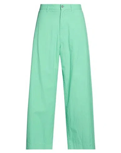 Facetasm Man Pants Light Green Size 4 Cotton, Hemp