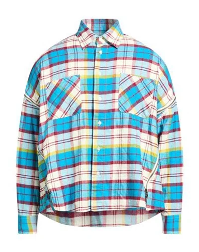 Facetasm Man Shirt Azure Size 4 Cotton In Black