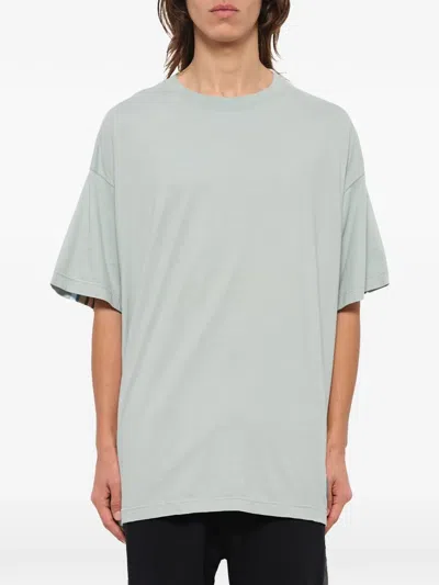 Facetasm Rib-trim Striped-panel T-shirt In Green