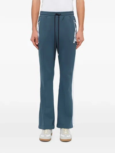 Facetasm Side-stripe Flared Track Pants In Blue