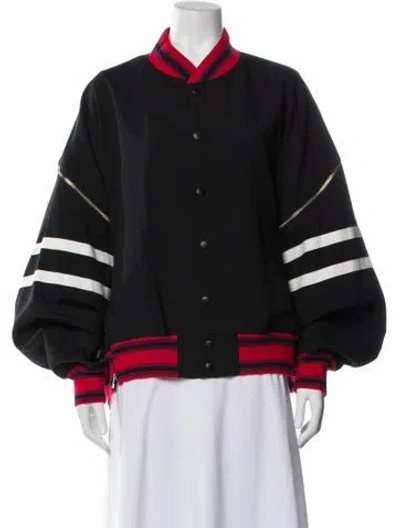 Pre-owned Facetasm Virgin Wool Striped Bomber Jacket In Multi