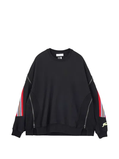 Facetasm Zipped Panelled Sweatshirt In Black
