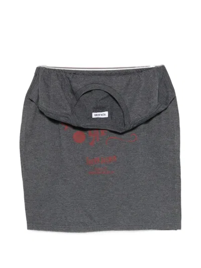 Facon Jacmin Elasticated-waistband Mini Skirt In Gray