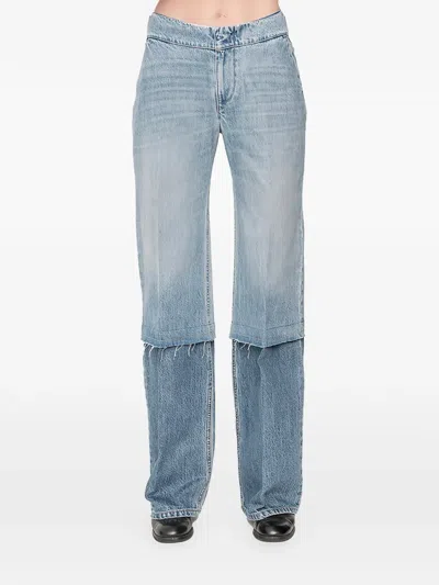 Facon Jacmin Passi Frayed Trousers In Blue