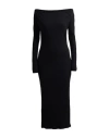 Facon Jacmin Façon Jacmin Woman Midi Dress Black Size 8 Cotton, Lycra, Elastane In Black