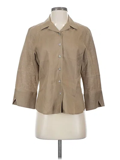 Pre-owned Façonnable 3/4 Sleeve Button Down Shirt In Brown