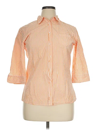 Pre-owned Façonnable 3/4 Sleeve Button Down Shirt In Orange