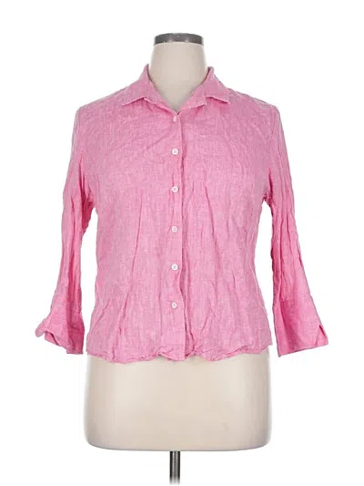 Pre-owned Façonnable 3/4 Sleeve Button Down Shirt In Pink