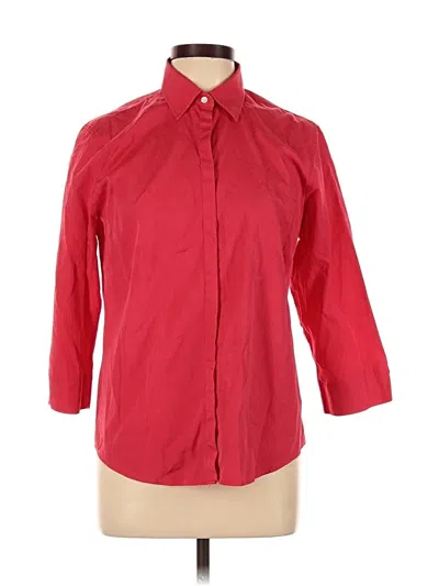 Pre-owned Façonnable 3/4 Sleeve Button Down Shirt In Red