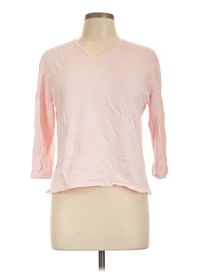 Pre-owned Façonnable 3/4 Sleeve Top Pink V-neck Tops